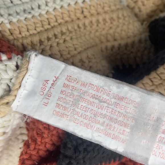 Some Days Lovin Crochet Poncho Multi Color Striped Women One Size Fits All - Picture 7 of 9